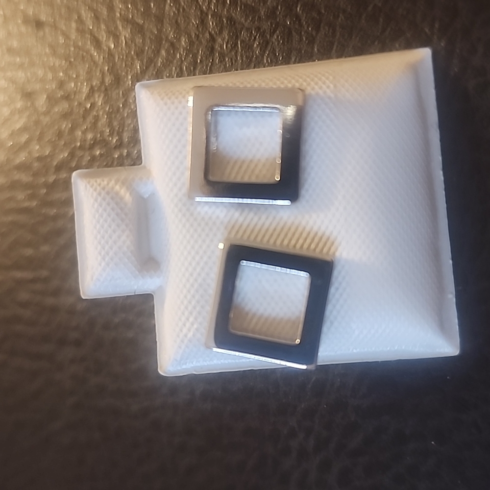Rhodium Silver plated Square earrings